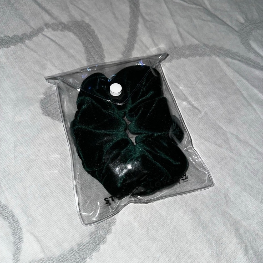 Stoney Clover Lane velvet Emerald green scrunchie